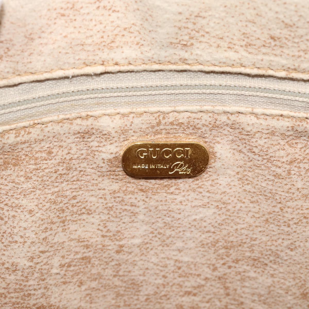 GUCCI GG Plus Supreme Hand Bag PVC Beige Gold Auth ka4413