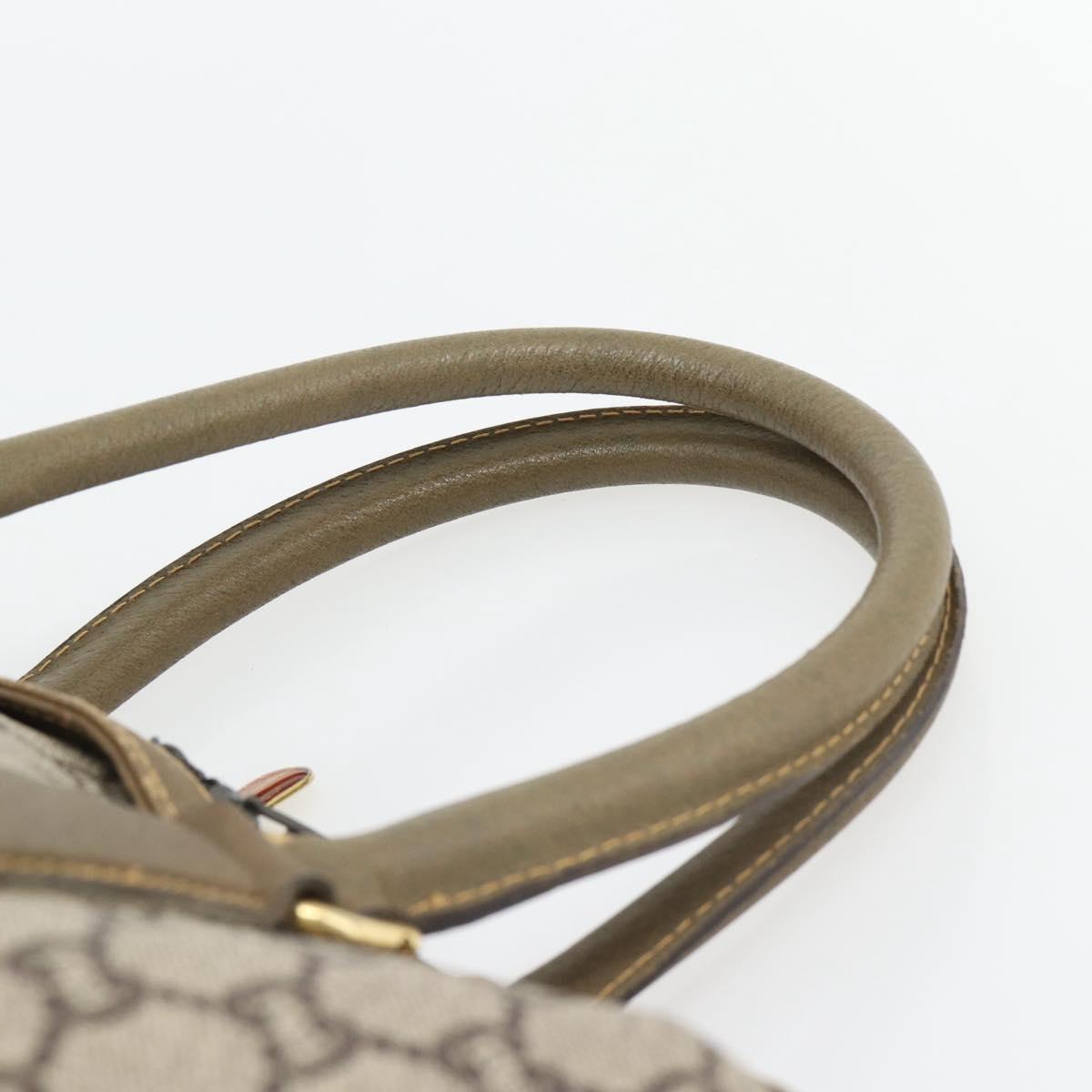 GUCCI GG Plus Supreme Hand Bag PVC Beige Gold Auth ka4413
