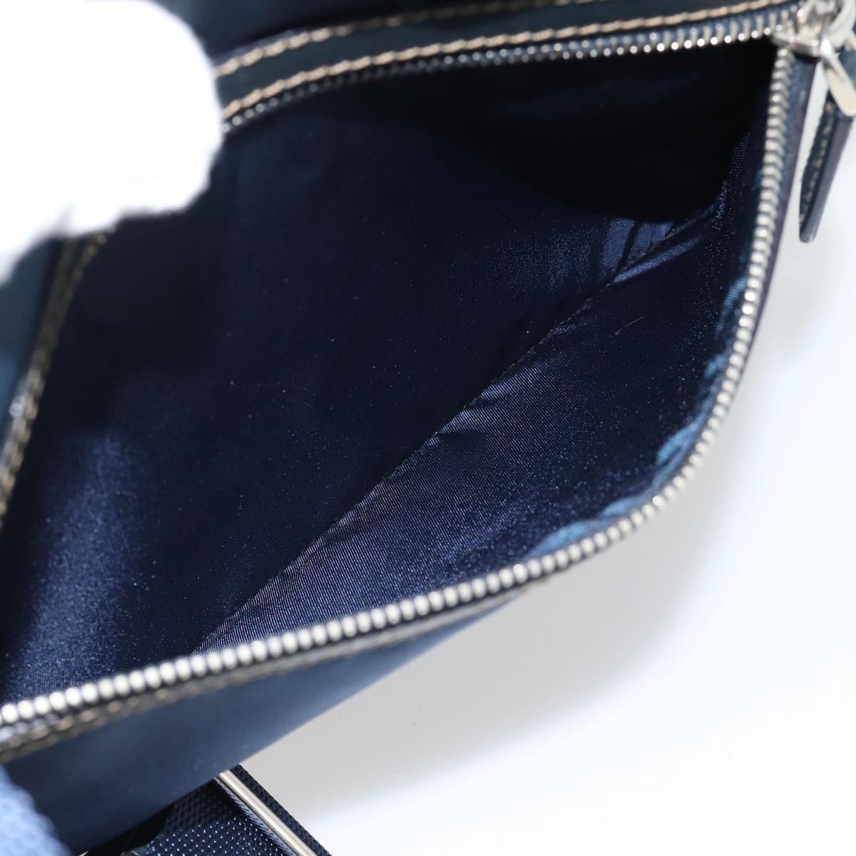 PRADA Shoulder Bag Nylon Navy Silver Auth ka4414A