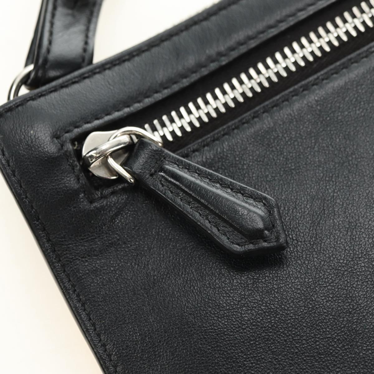 FENDI Bugs Monster Shoulder Bag Leather Black Silver Auth ka4417M