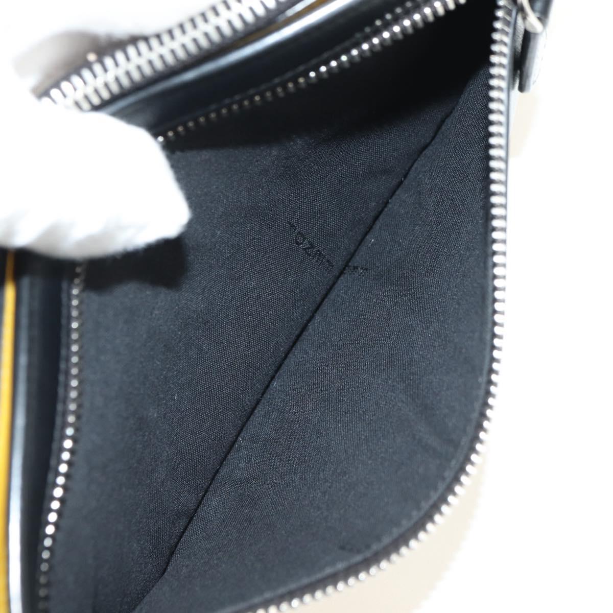 FENDI Bugs Monster Shoulder Bag Leather Black Silver Auth ka4417M