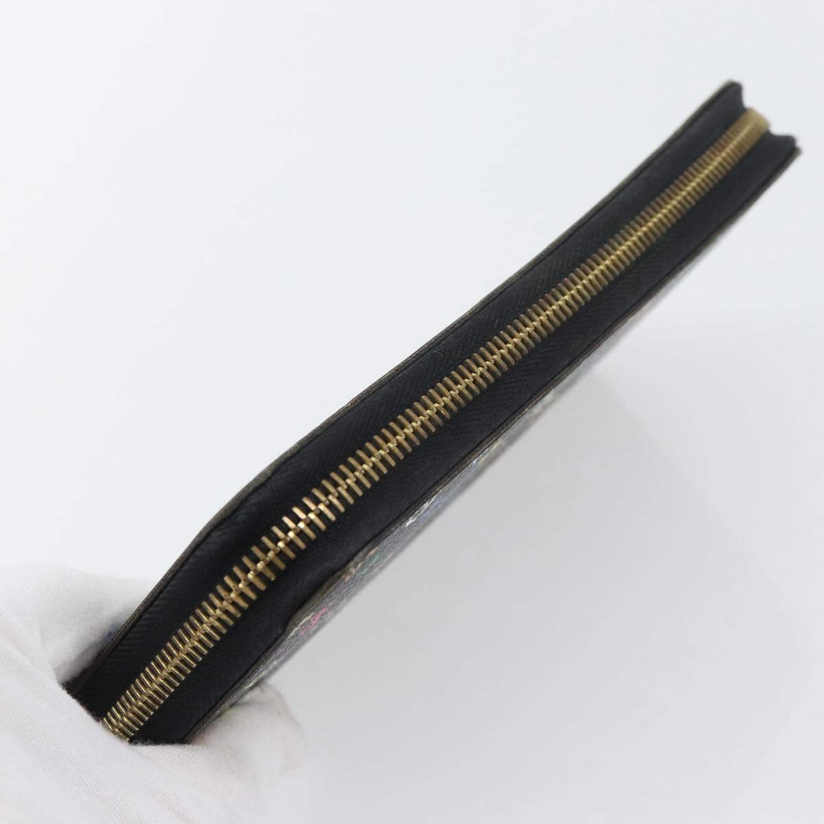 LOUIS VUITTON Monogram Multicolor Zippy Wallet Black M60243 LV Auth ka4424