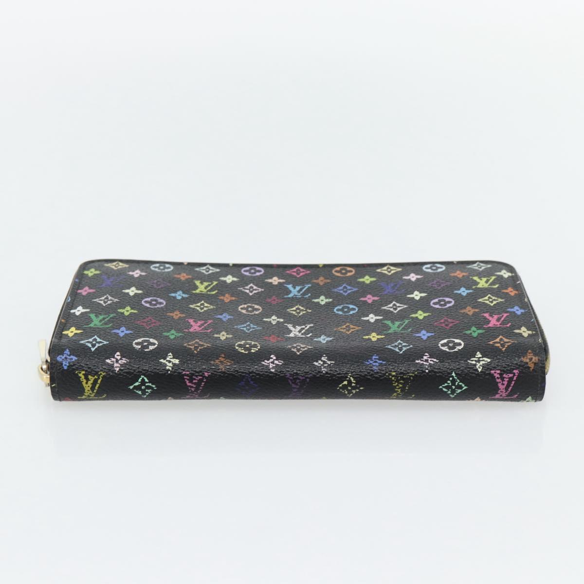 LOUIS VUITTON Monogram Multicolor Zippy Wallet Black M60243 LV Auth ka4424