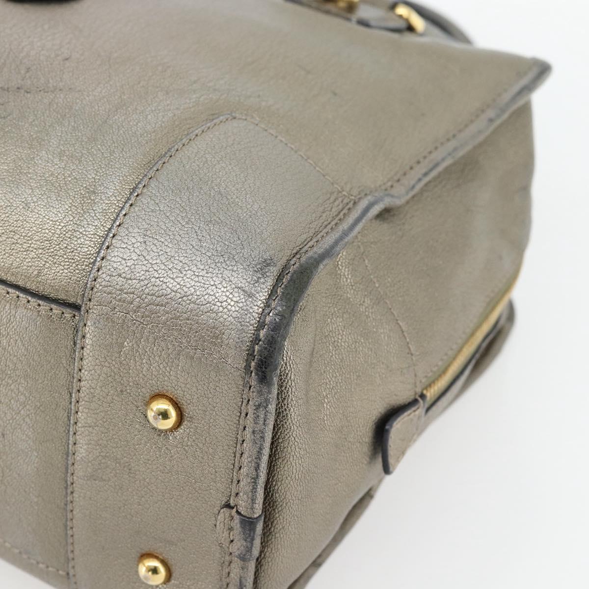 LOEWE Amazona 36 Hand Bag Suede Bronze Gold Auth ka4425