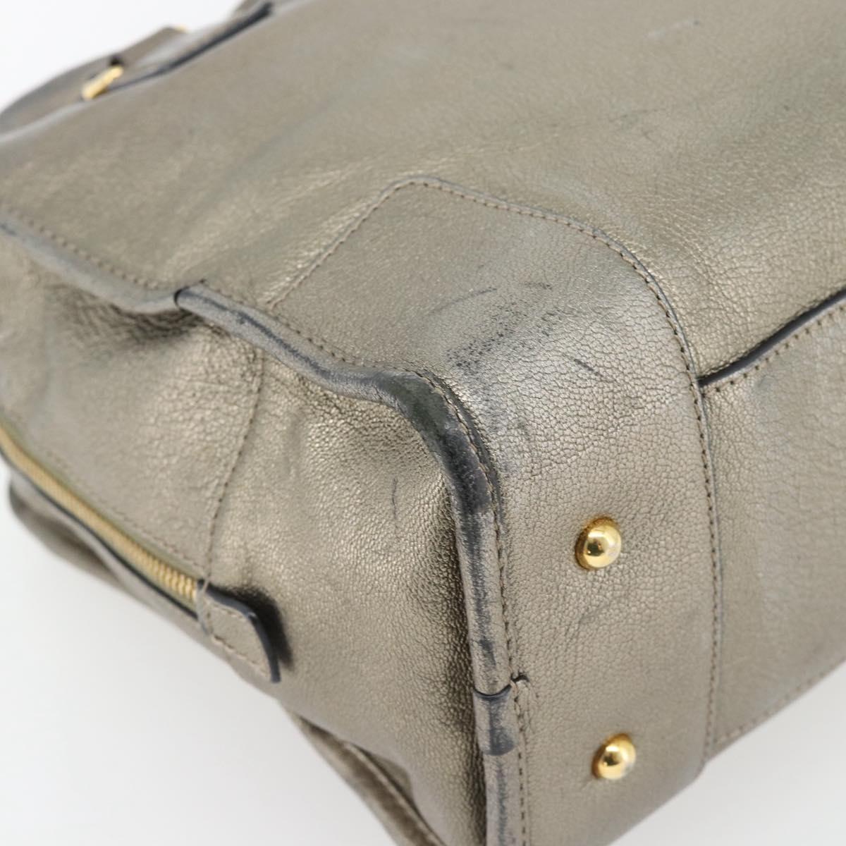 LOEWE Amazona 36 Hand Bag Suede Bronze Gold Auth ka4425