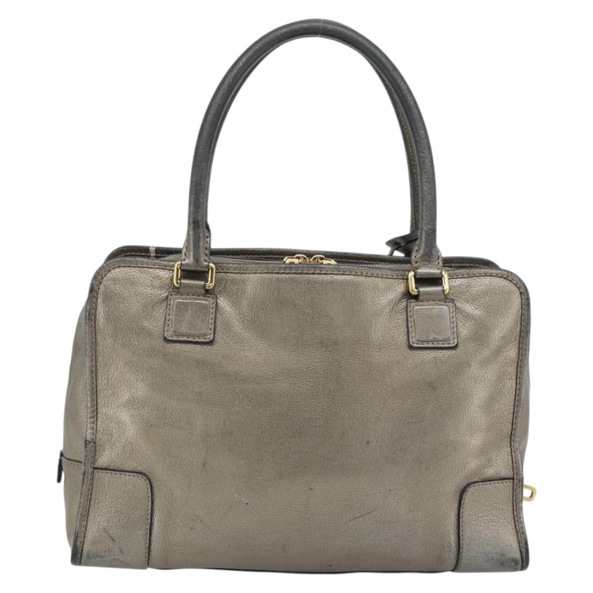 LOEWE Amazona 36 Hand Bag Suede Bronze Gold Auth ka4425