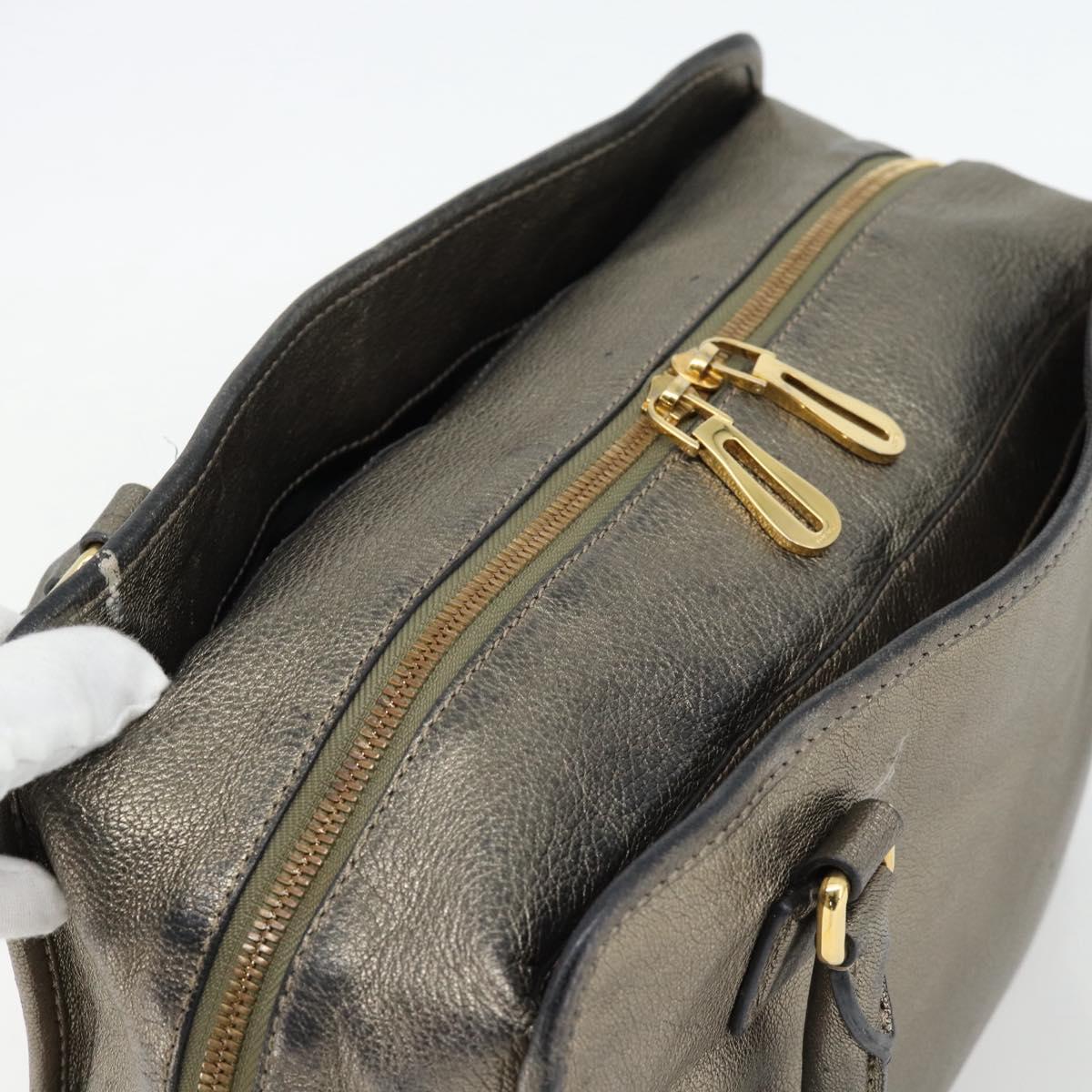 LOEWE Amazona 36 Hand Bag Suede Bronze Gold Auth ka4425