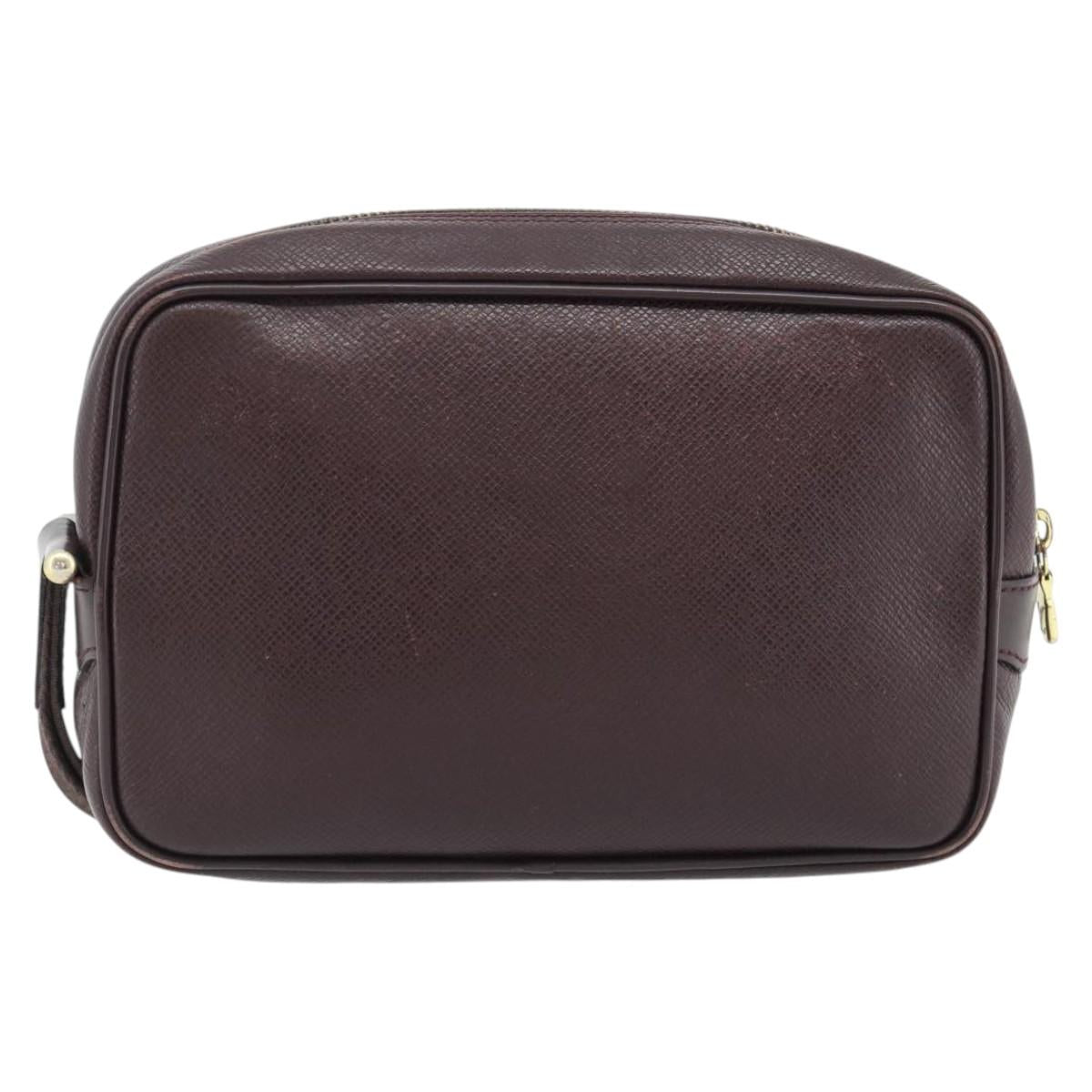 LOUIS VUITTON Taiga Karga Clutch Bag Ardoise M30812 LV Auth ka4427