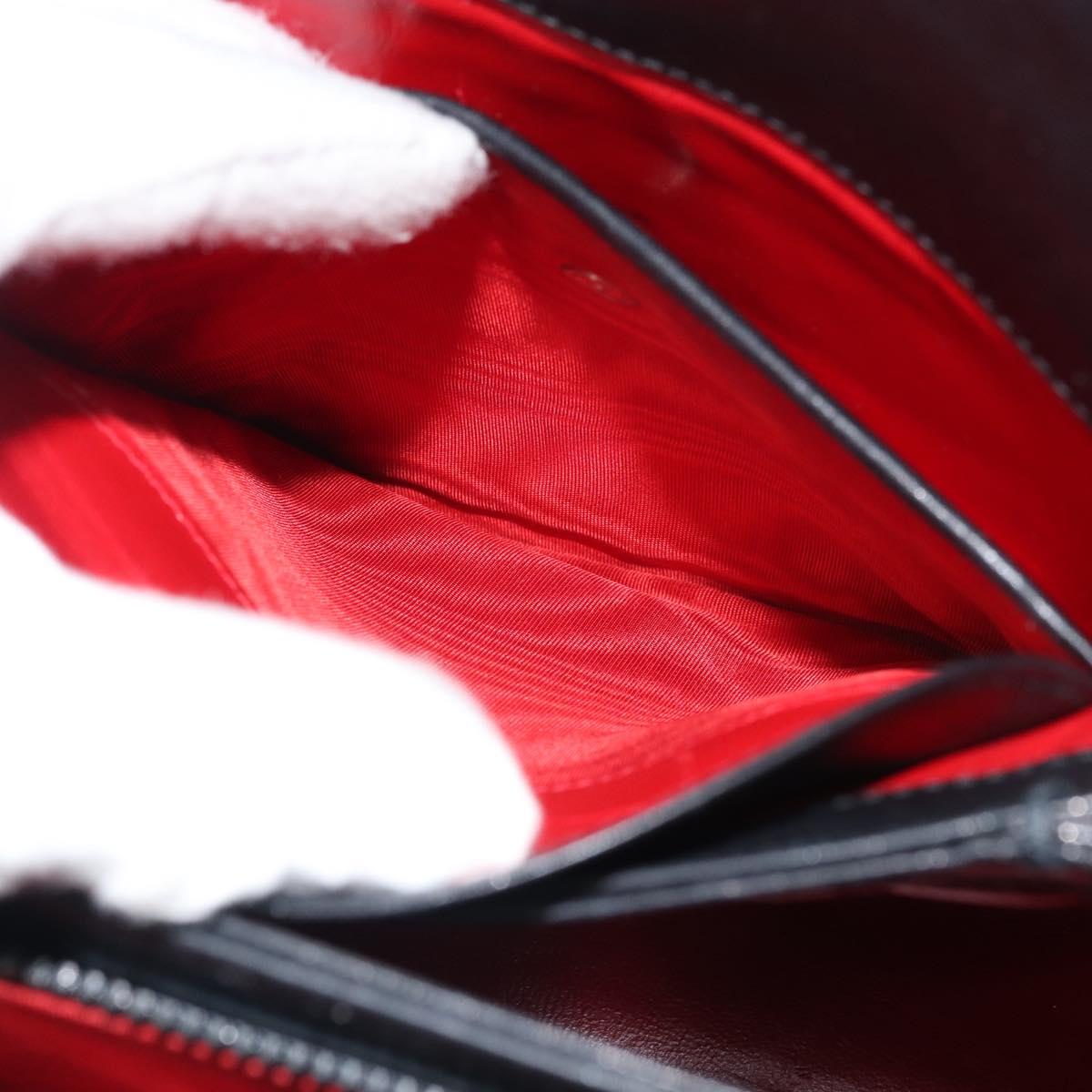 GUCCI Hand Bag Leather Black Silver Auth ka443