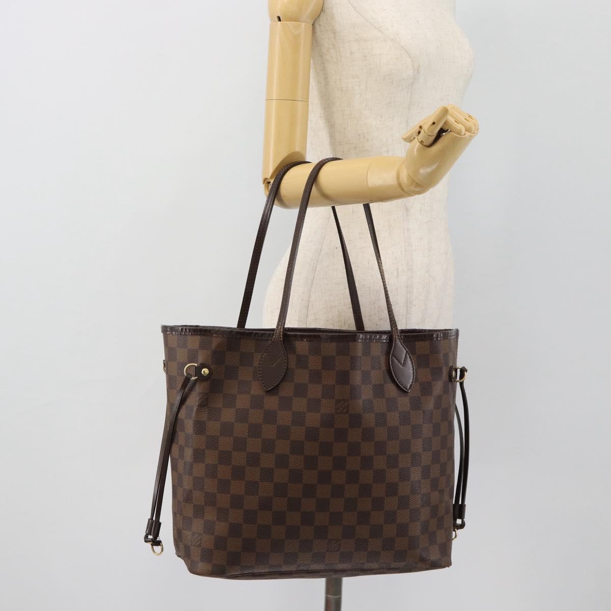 LOUIS VUITTON Damier Ebene Neverfull MM Tote Bag N51105 LV Auth ka4432