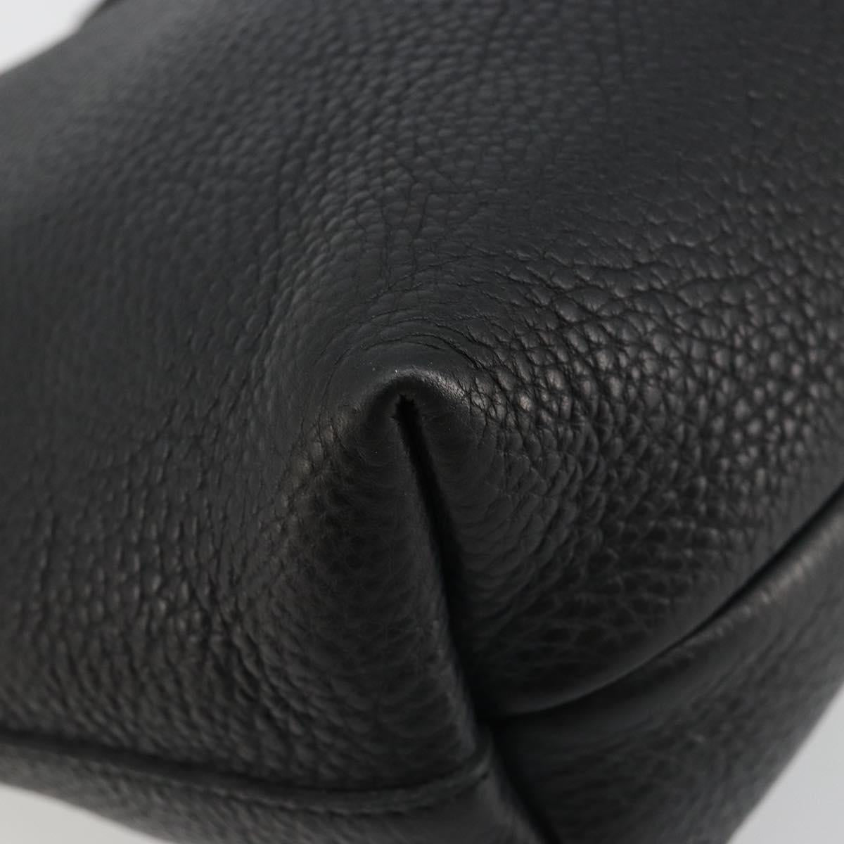 Salvatore Ferragamo Hand Bag Leather Black Silver Auth ka4441A