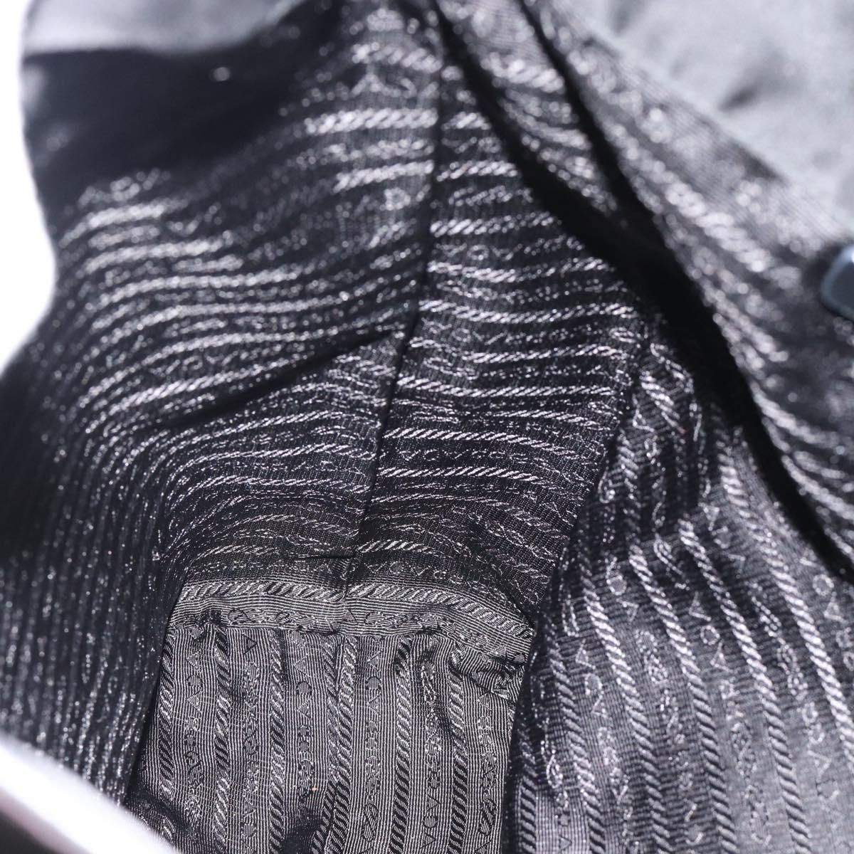PRADA Bijoux Tote Bag Nylon Black Silver Auth ka4445A