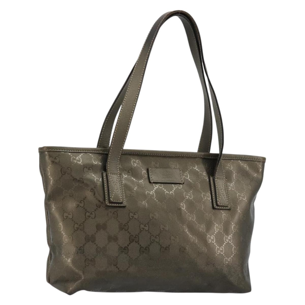 GUCCI GG Implementation Hand Bag Bronze Silver 211138 Auth ka4446