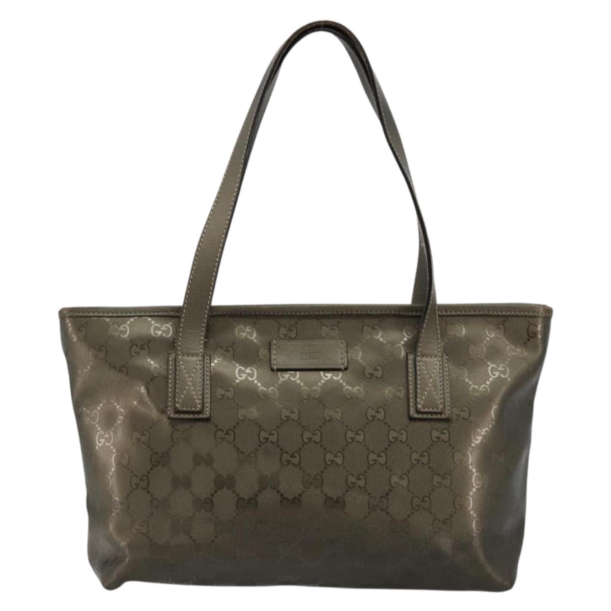 GUCCI GG Implementation Hand Bag Bronze Silver 211138 Auth ka4446