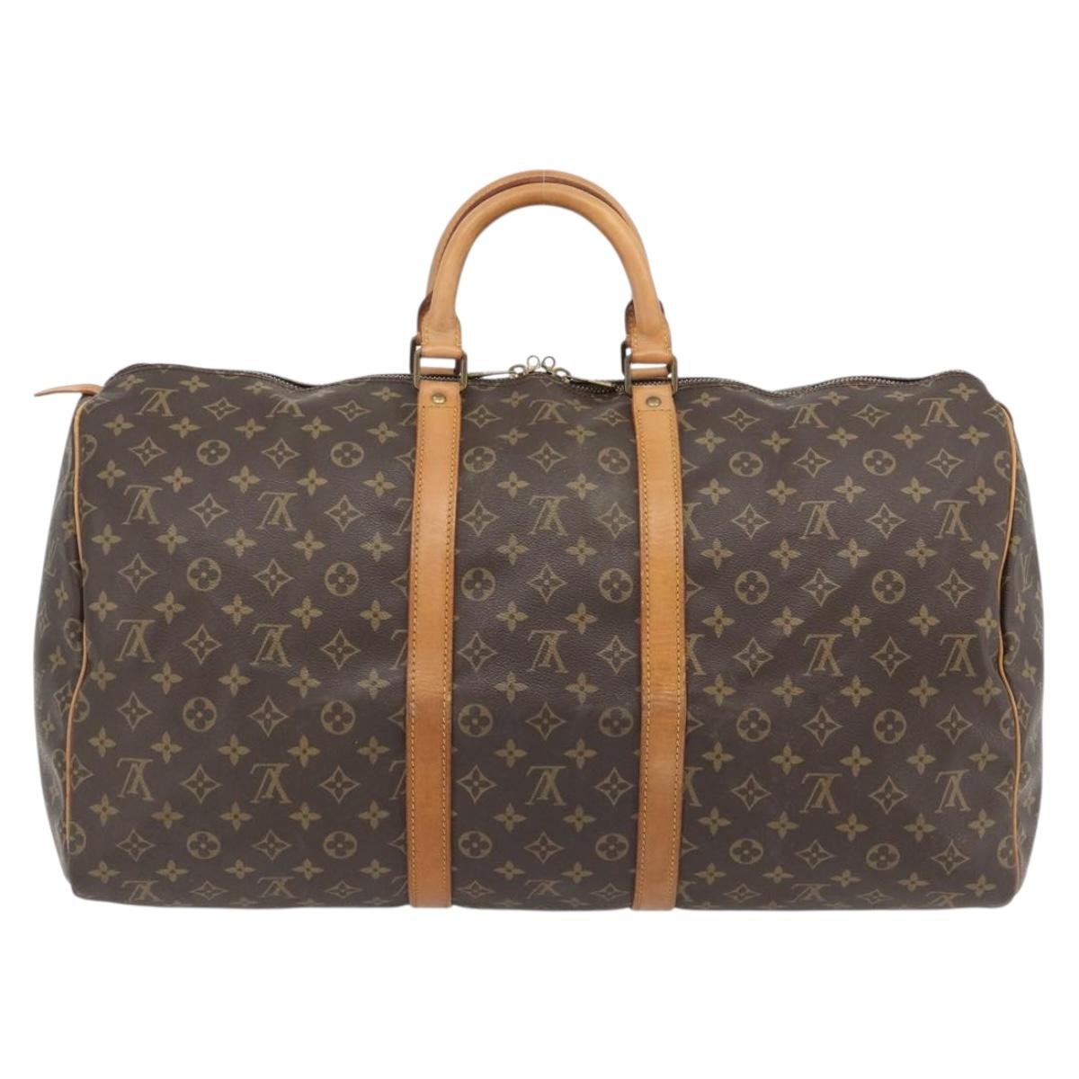 LOUIS VUITTON Monogram Keepall 55 Boston Bag M41424 LV Auth ka4447