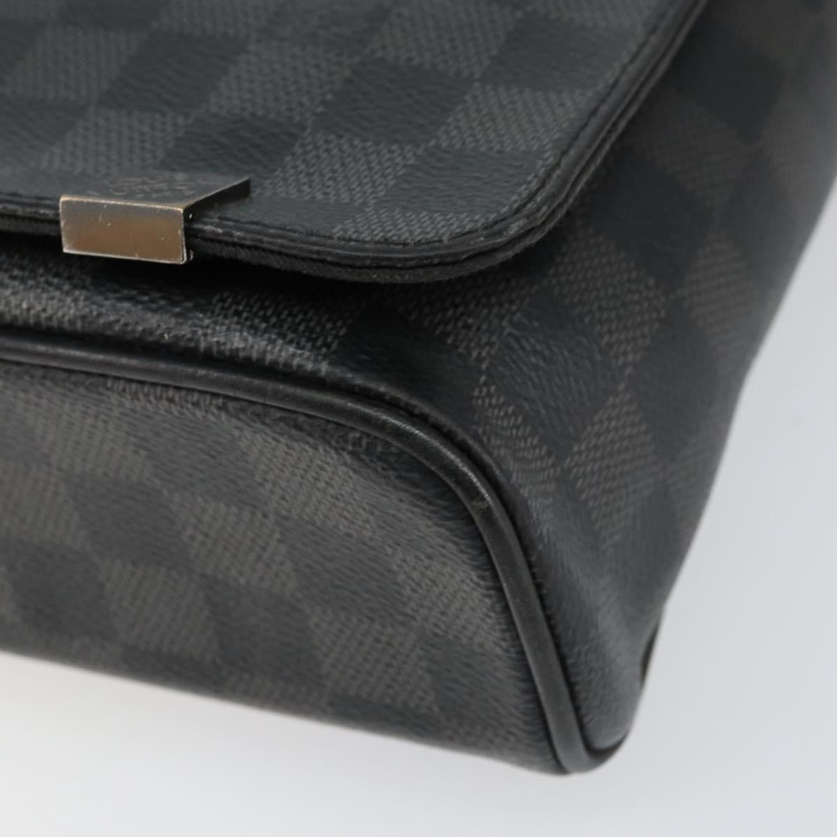 LOUIS VUITTON Damier Graphite District PM Shoulder Bag N40349 LV Auth ka445