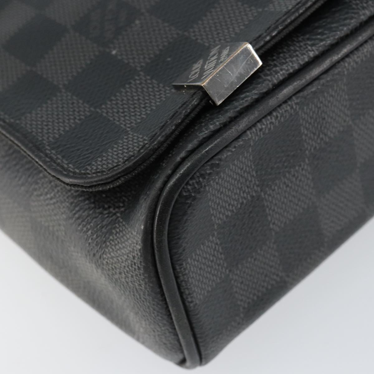 LOUIS VUITTON Damier Graphite District PM Shoulder Bag N40349 LV Auth ka445
