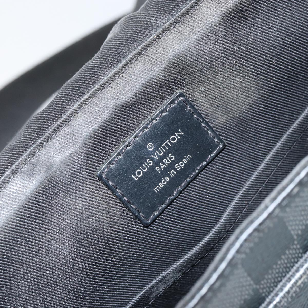 LOUIS VUITTON Damier Graphite District PM Shoulder Bag N40349 LV Auth ka445