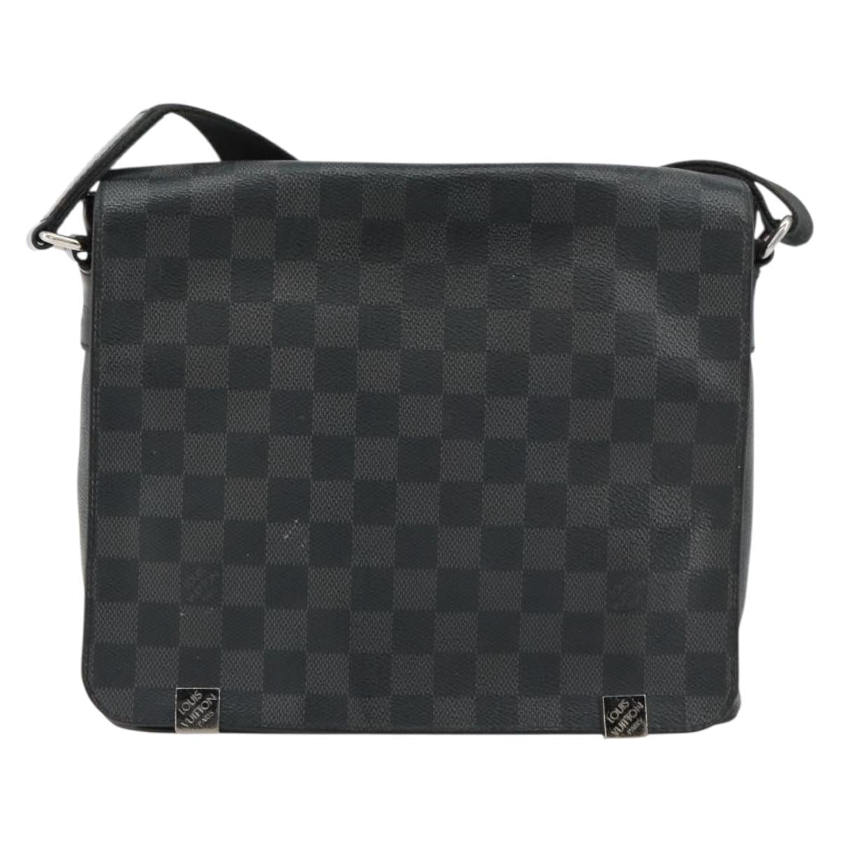 LOUIS VUITTON Damier Graphite District PM Shoulder Bag N40349 LV Auth ka445