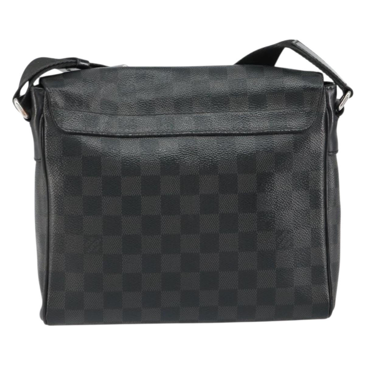 LOUIS VUITTON Damier Graphite District PM Shoulder Bag N40349 LV Auth ka445