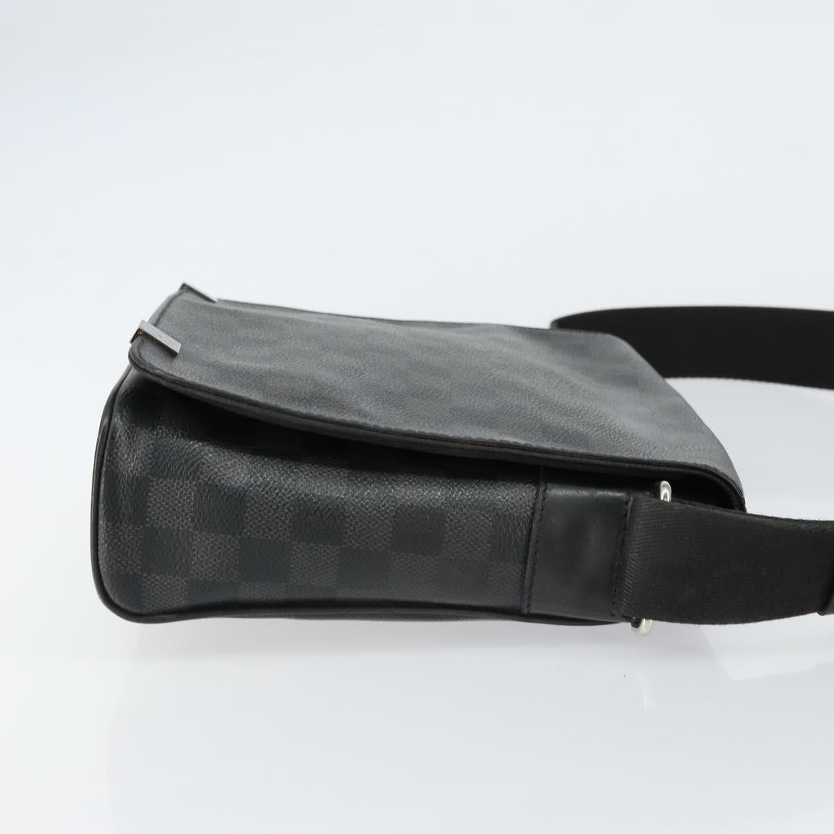LOUIS VUITTON Damier Graphite District PM Shoulder Bag N40349 LV Auth ka445