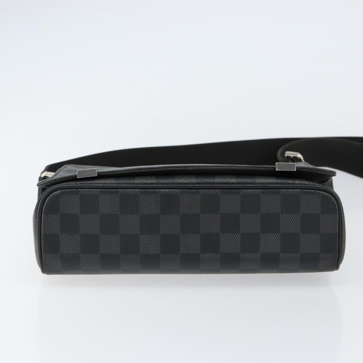 LOUIS VUITTON Damier Graphite District PM Shoulder Bag N40349 LV Auth ka445