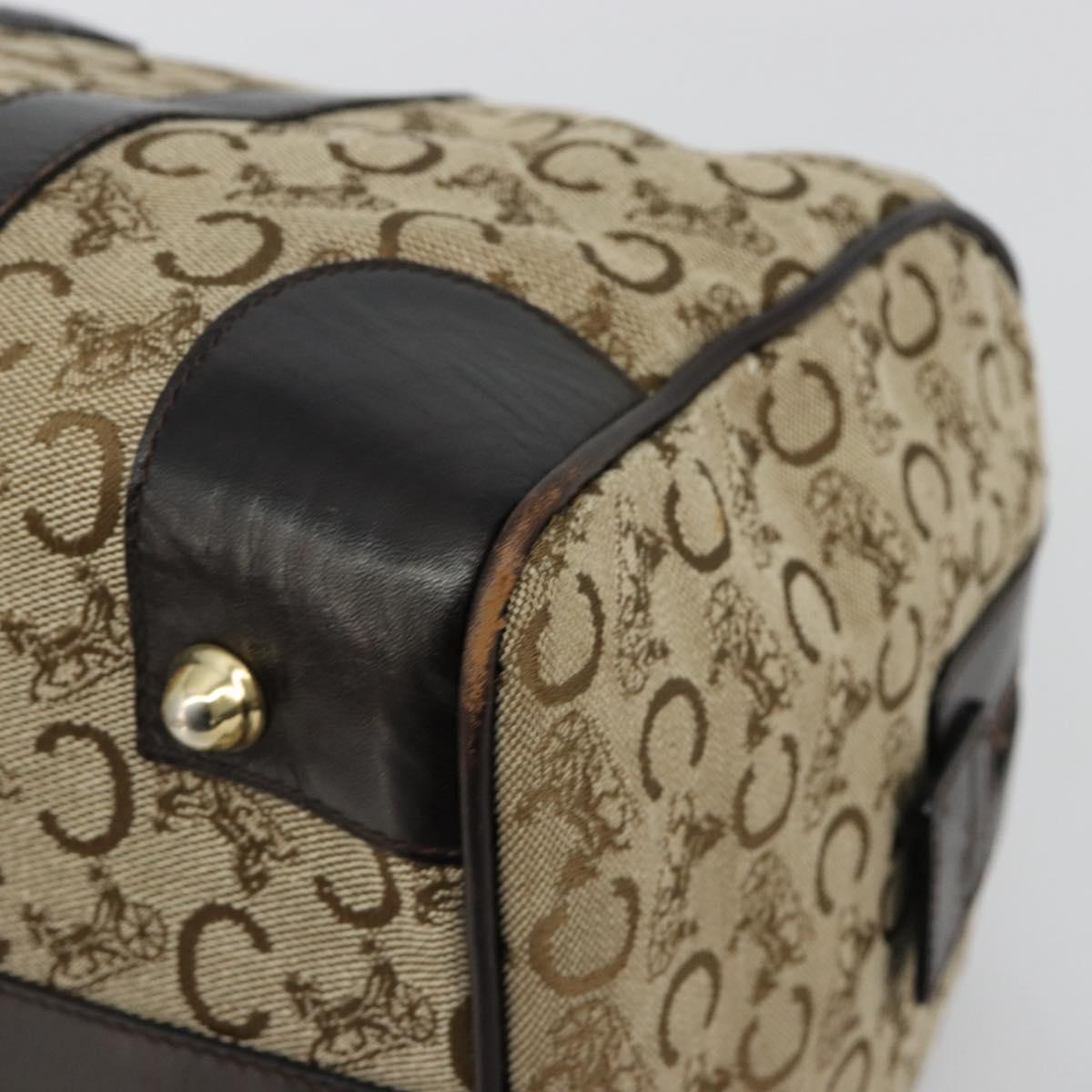 CELINE C Sulky Hand Bag Canvas Beige Gold Auth ka4451A