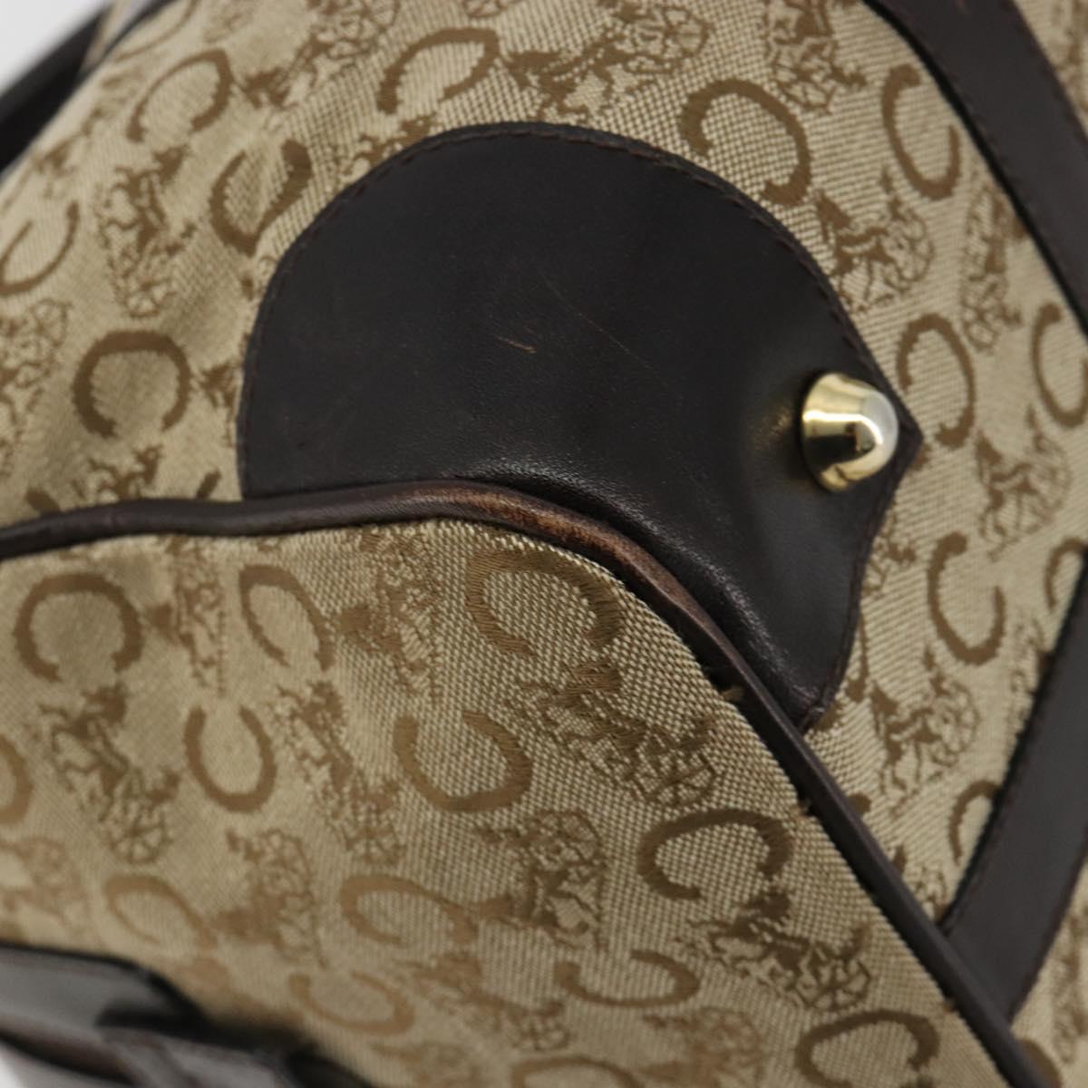 CELINE C Sulky Hand Bag Canvas Beige Gold Auth ka4451A