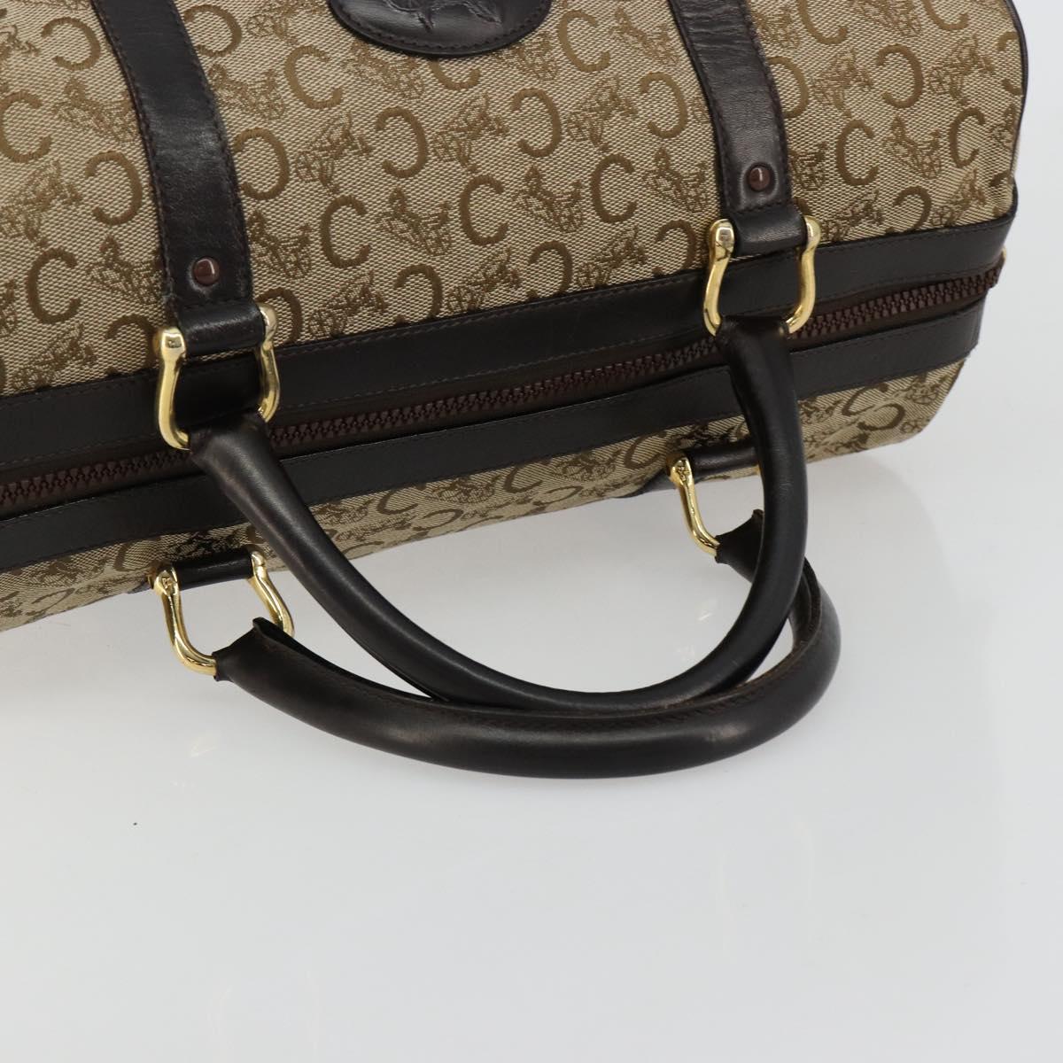 CELINE C Sulky Hand Bag Canvas Beige Gold Auth ka4451A