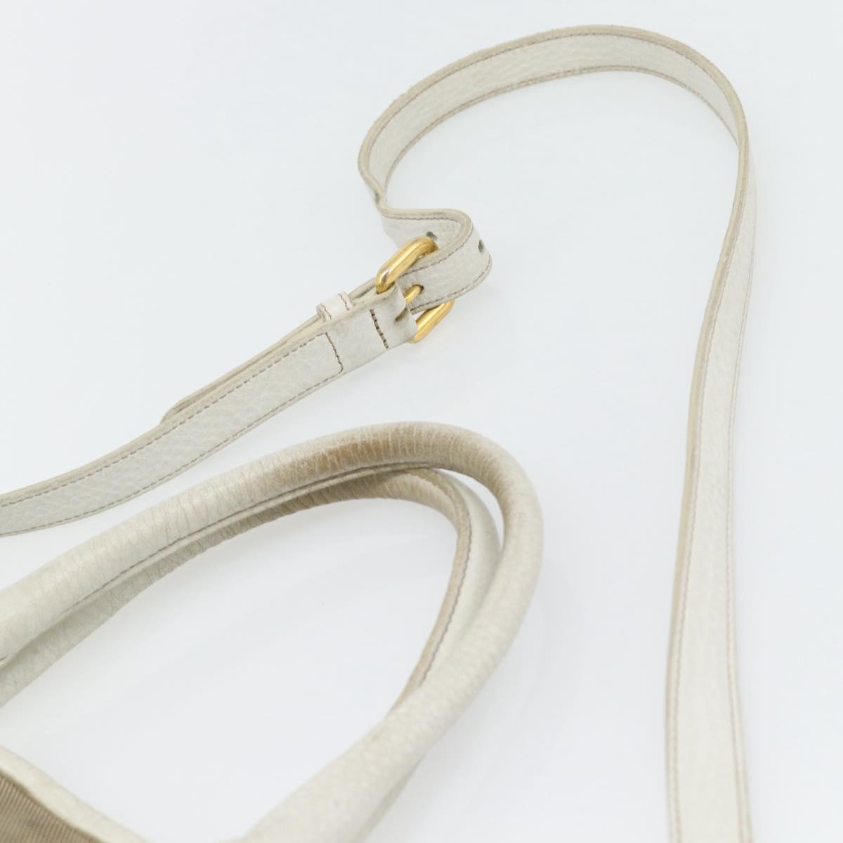 PRADA Hand Bag Canvas Leather 2way Beige Gold Auth ka4461A