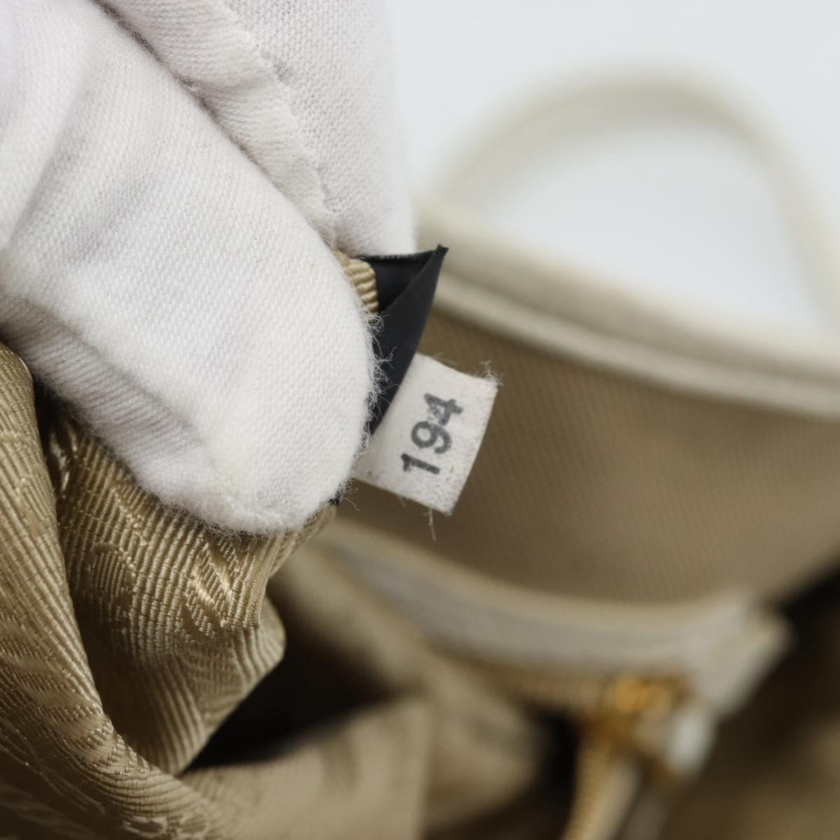 PRADA Hand Bag Canvas Leather 2way Beige Gold Auth ka4461A