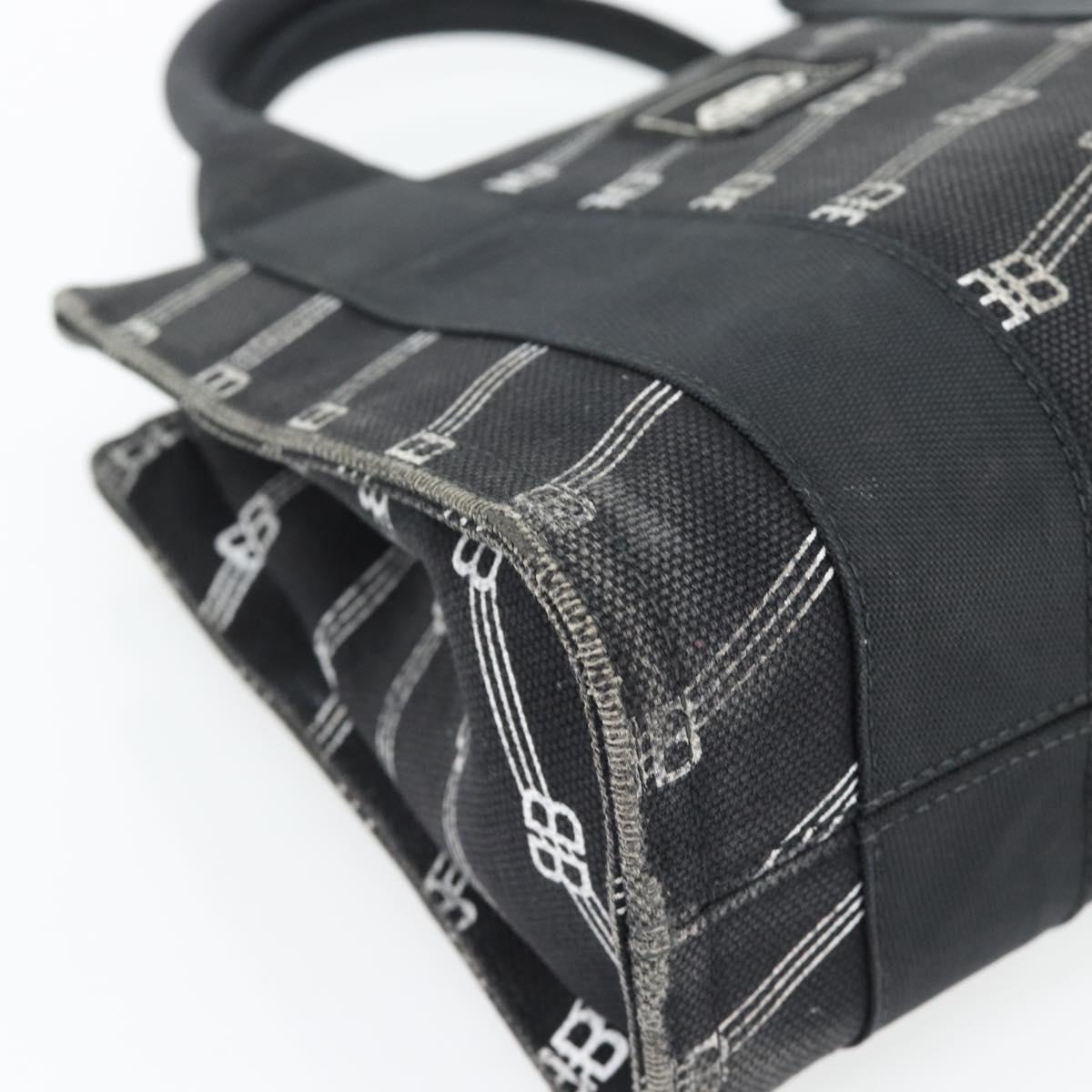 BALENCIAGA Hand Bag Canvas 2way Black Silver 620882 Auth ka4467