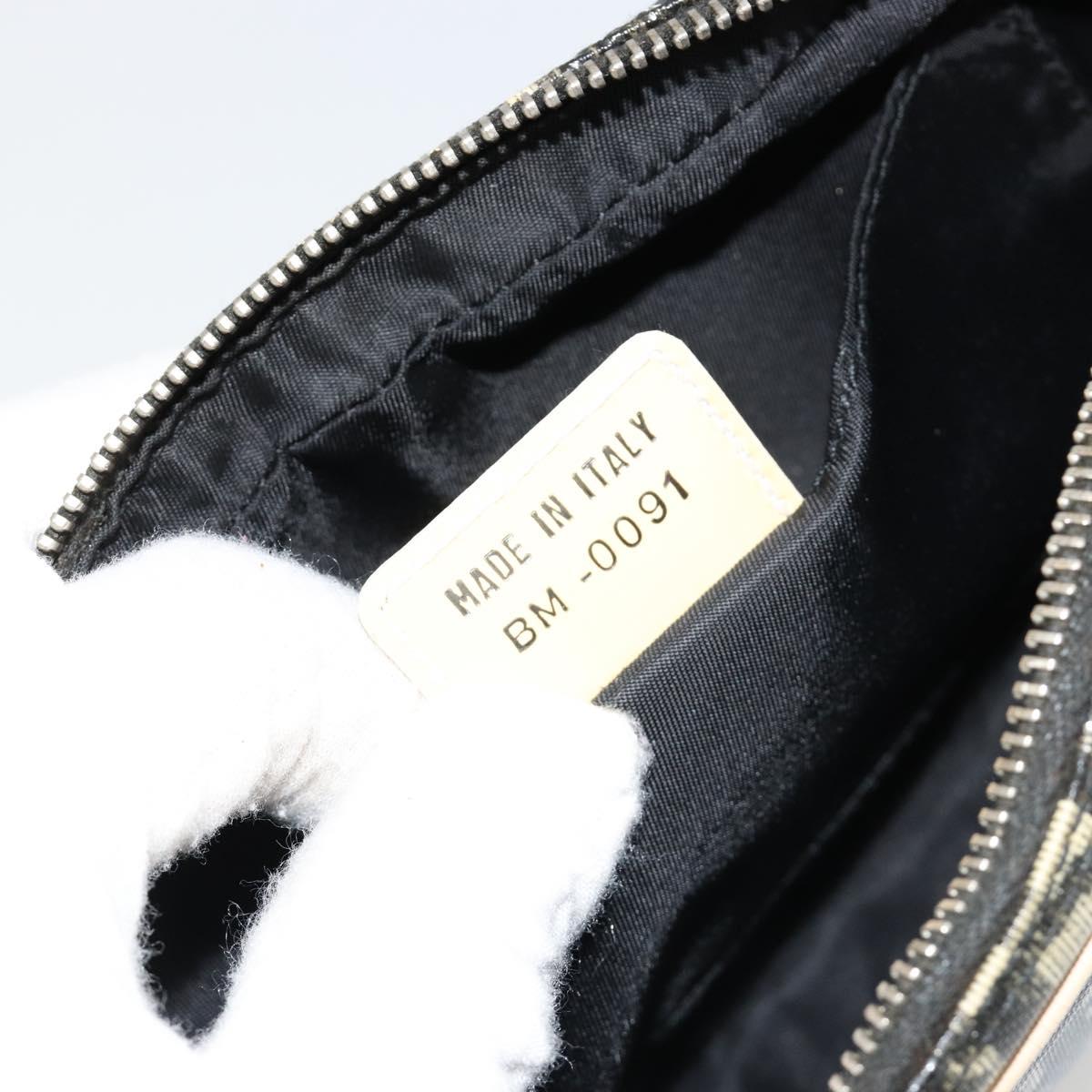 Christian Dior Trotter Canvas Accessory Pouch PVC Black Silver Auth ka4470A
