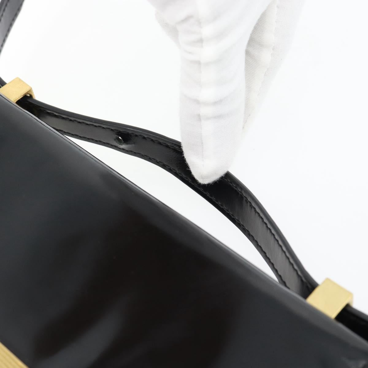 BOTTEGA VENETA Shoulder Bag Leather Black Gold Auth ka4471