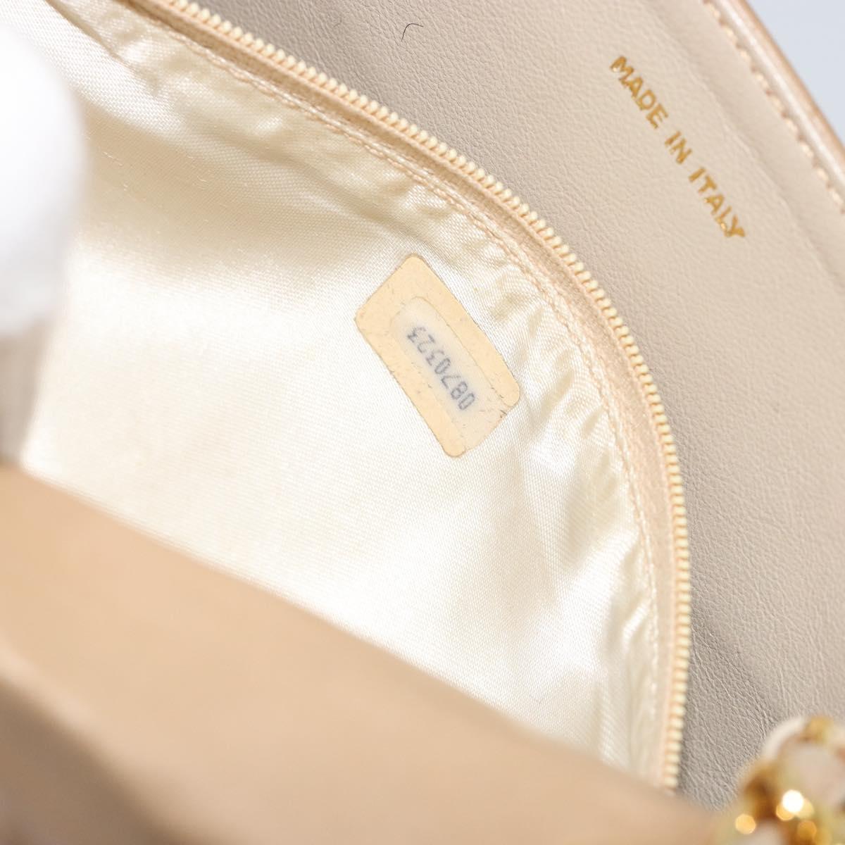 CHANEL Matelasse Chain Shoulder Bag Lamb Skin Beige Gold CC Auth ka4478V