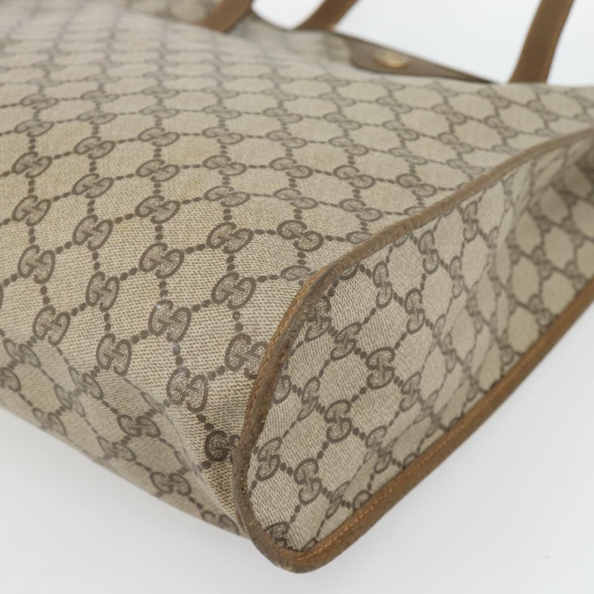 GUCCI GG Supreme Tote Bag PVC Beige Gold 92 02 998 Auth ka4483