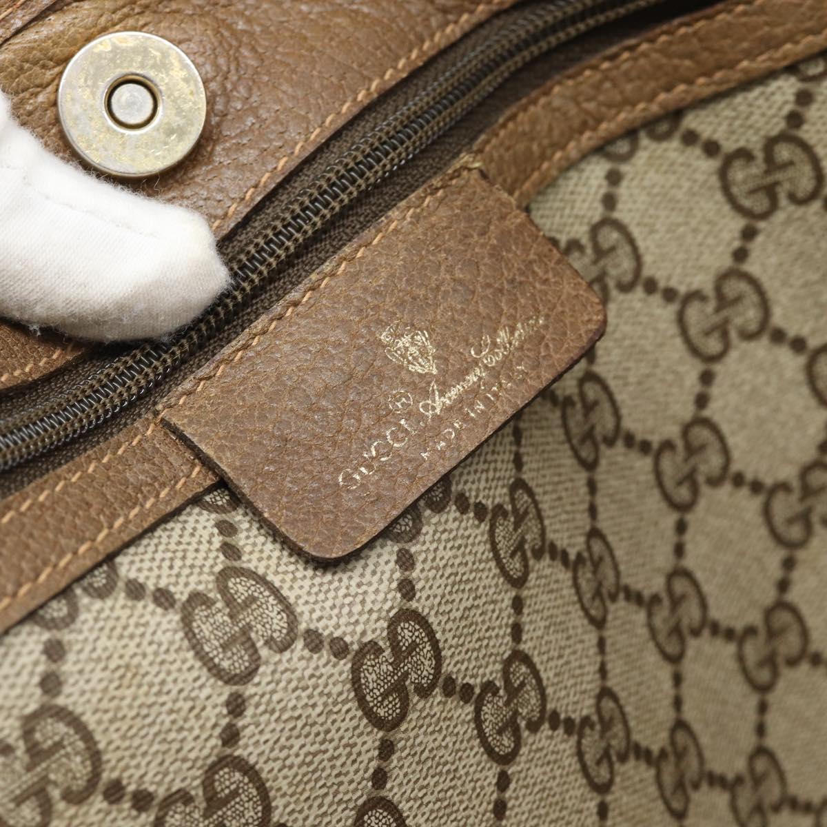 GUCCI GG Supreme Tote Bag PVC Beige Gold 92 02 998 Auth ka4483