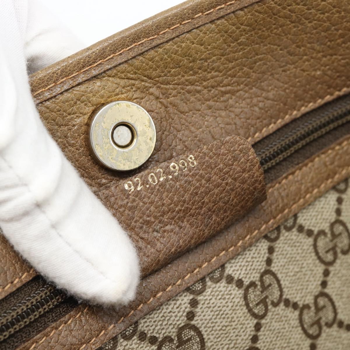 GUCCI GG Supreme Tote Bag PVC Beige Gold 92 02 998 Auth ka4483