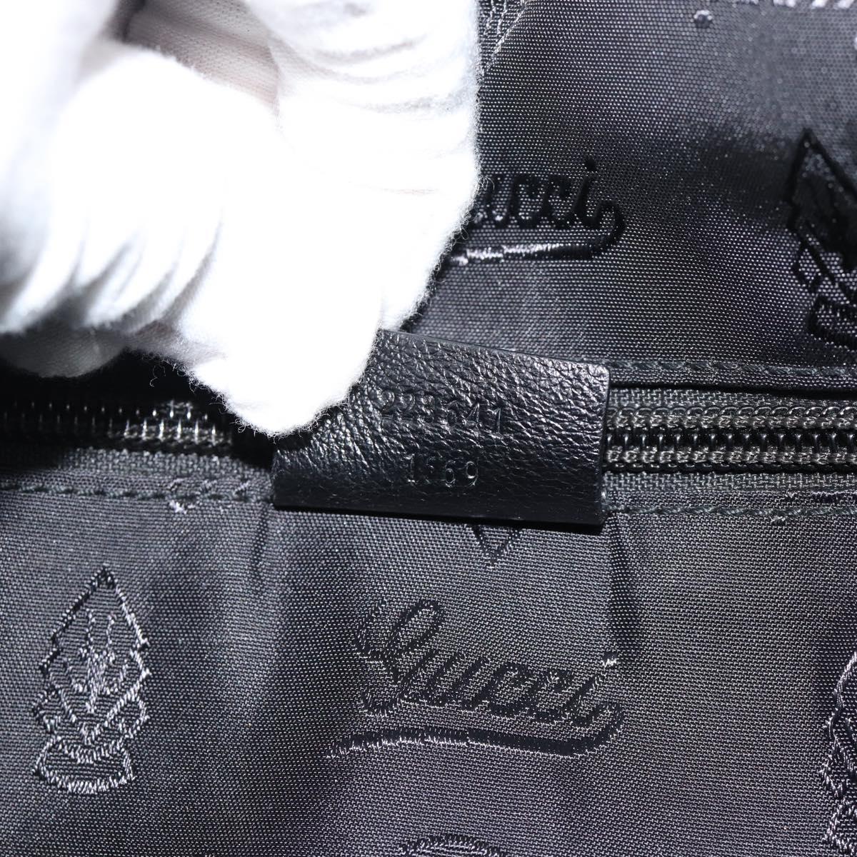 GUCCI Shoulder Bag Leather 2way Black Silver Auth ka4484