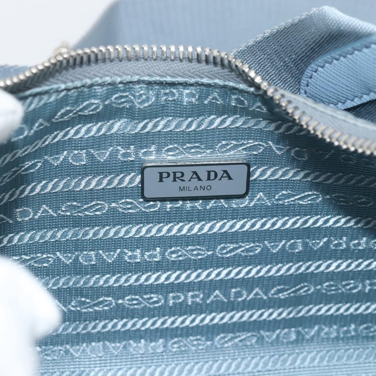 PRADA Re-Edition Shoulder Bag Nylon Blue Silver Auth ka4501A