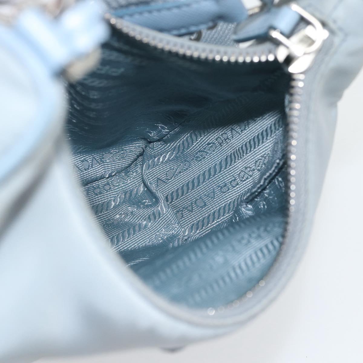 PRADA Re-Edition Shoulder Bag Nylon Blue Silver Auth ka4501A
