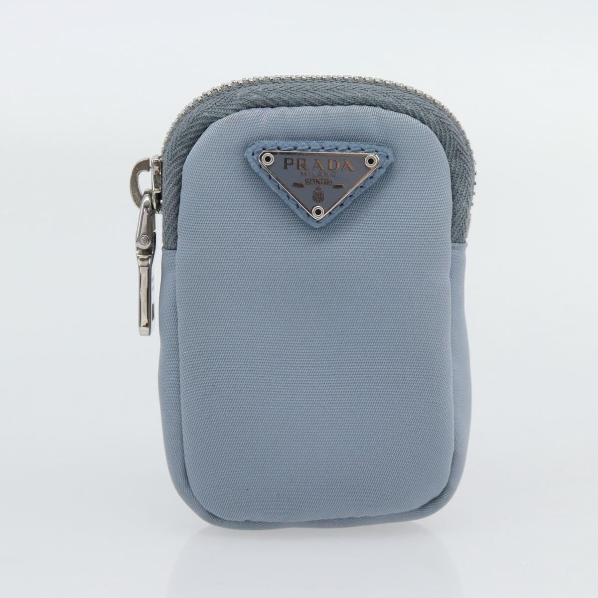 PRADA Re-Edition Shoulder Bag Nylon Blue Silver Auth ka4501A