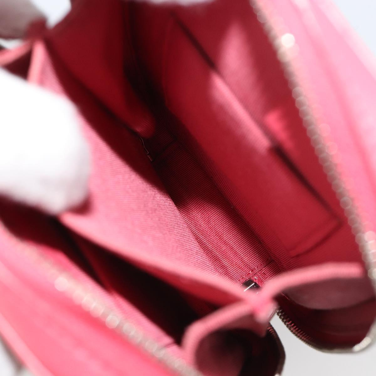 CHANEL Phone Pouch Lamb Skin Pink Silver CC Auth ka4502M