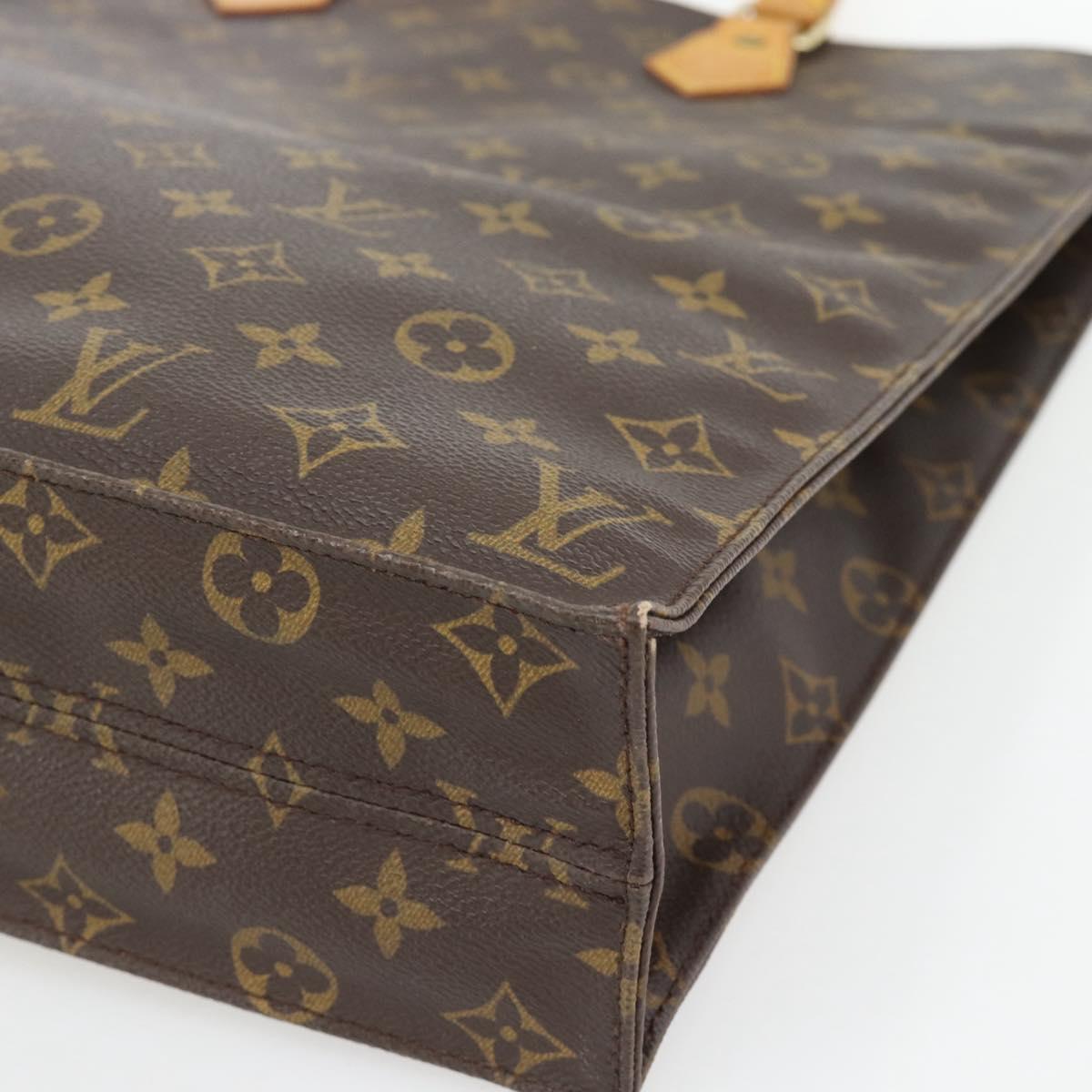 LOUIS VUITTON Monogram Sac Plat Hand Bag M51140 LV Auth ka4508