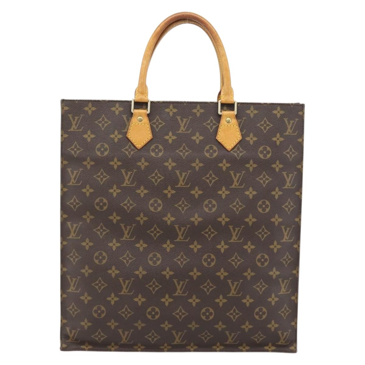 LOUIS VUITTON Monogram Sac Plat Hand Bag M51140 LV Auth ka4508