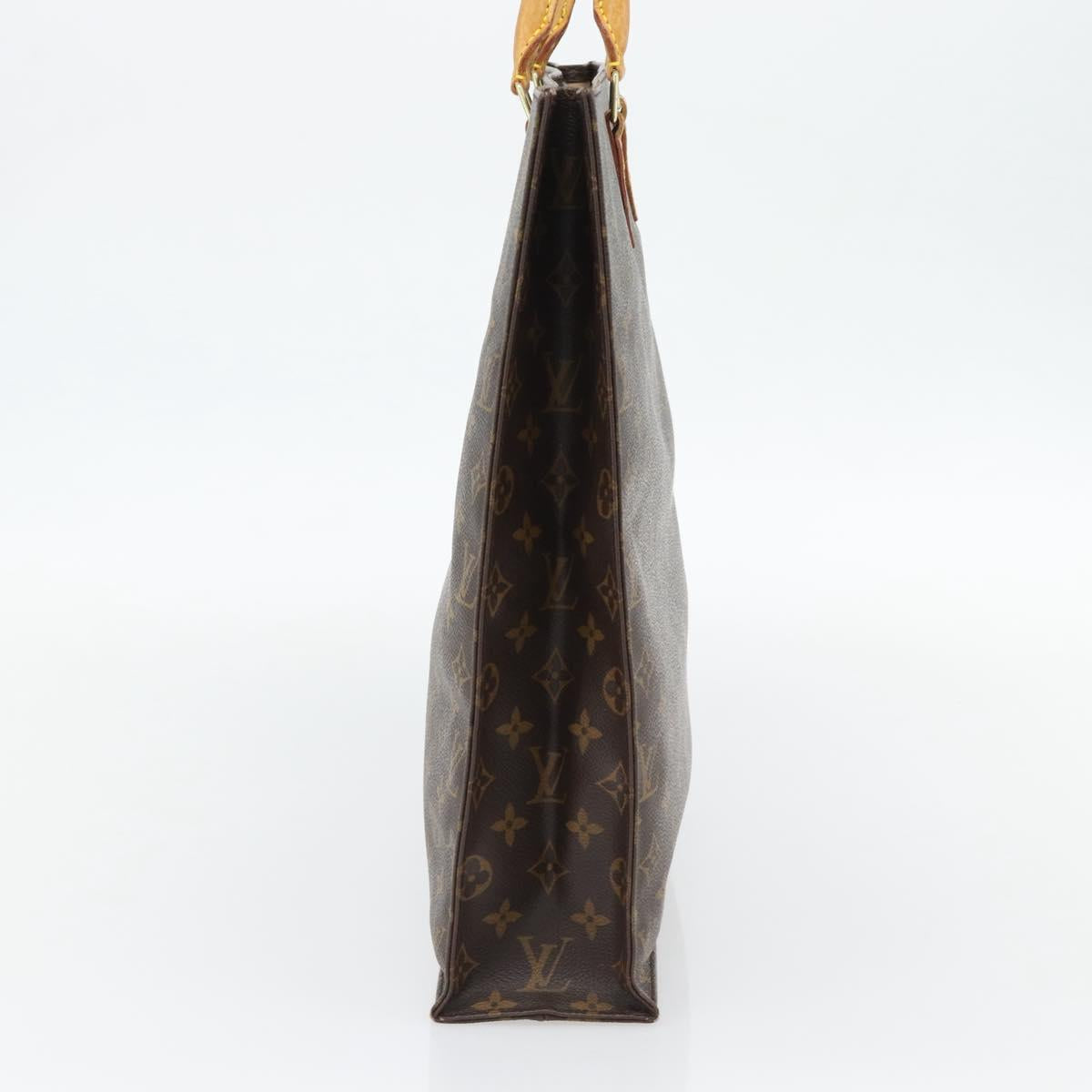 LOUIS VUITTON Monogram Sac Plat Hand Bag M51140 LV Auth ka4508
