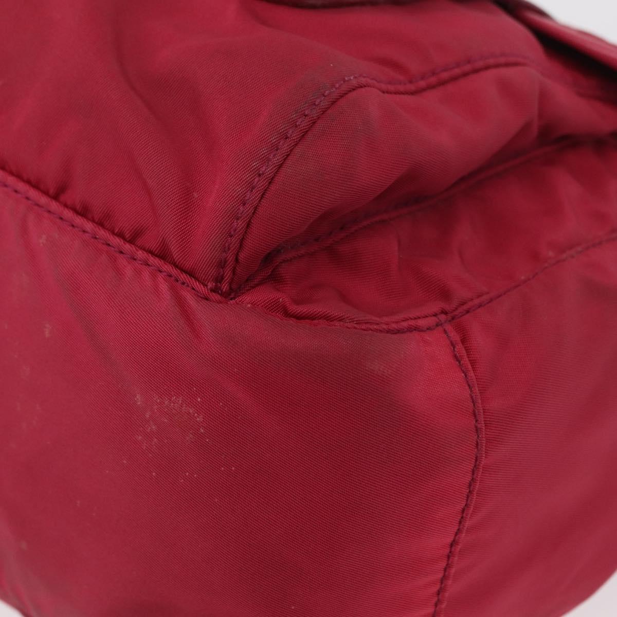 PRADA Shoulder Bag Nylon Pink Silver Auth ka451