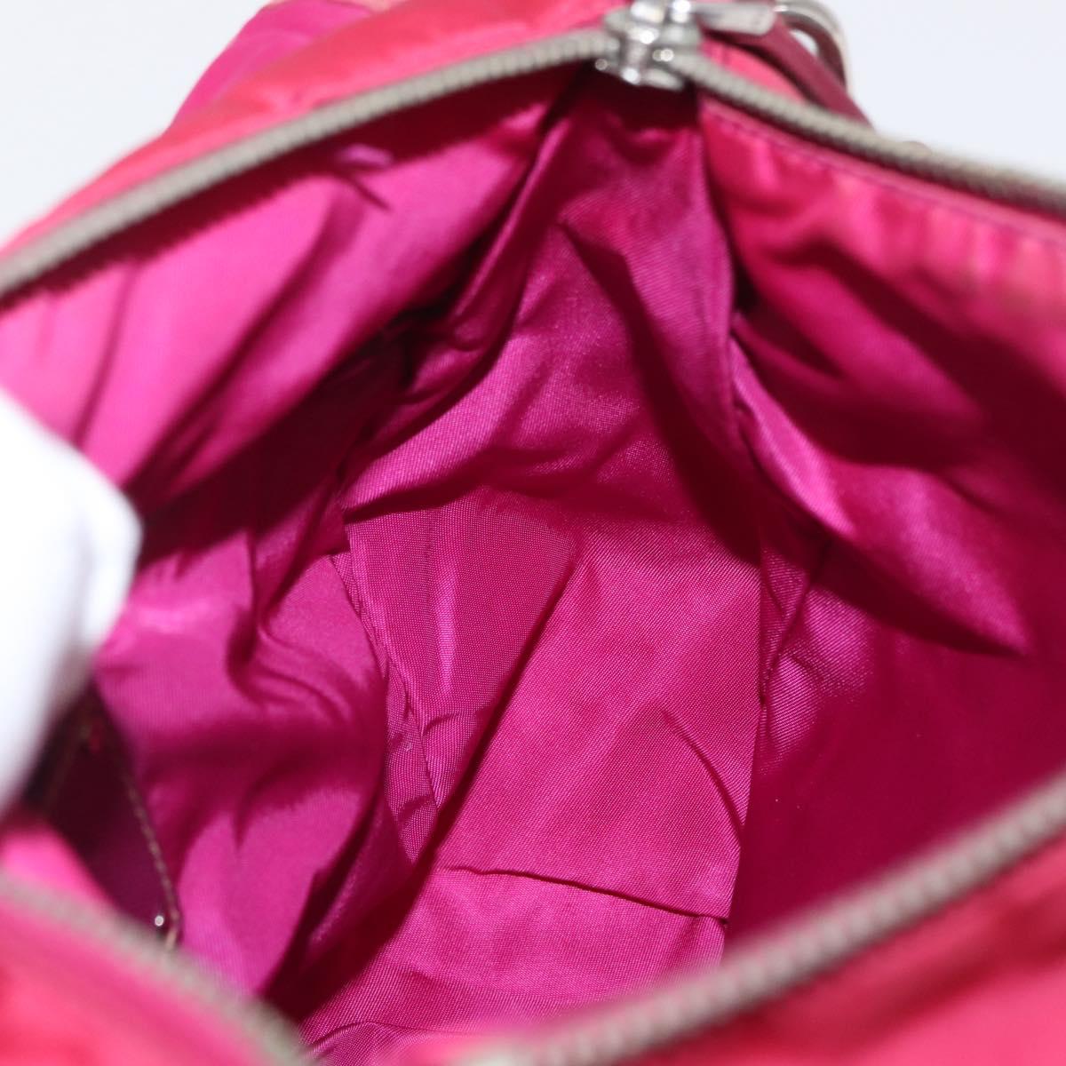 PRADA Shoulder Bag Nylon Pink Silver Auth ka451