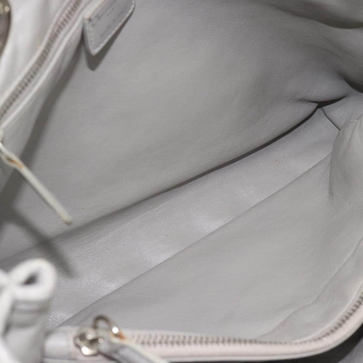 Christian Dior Diorissimo Hand Bag Leather 2way Gray Silver Auth ka4511A