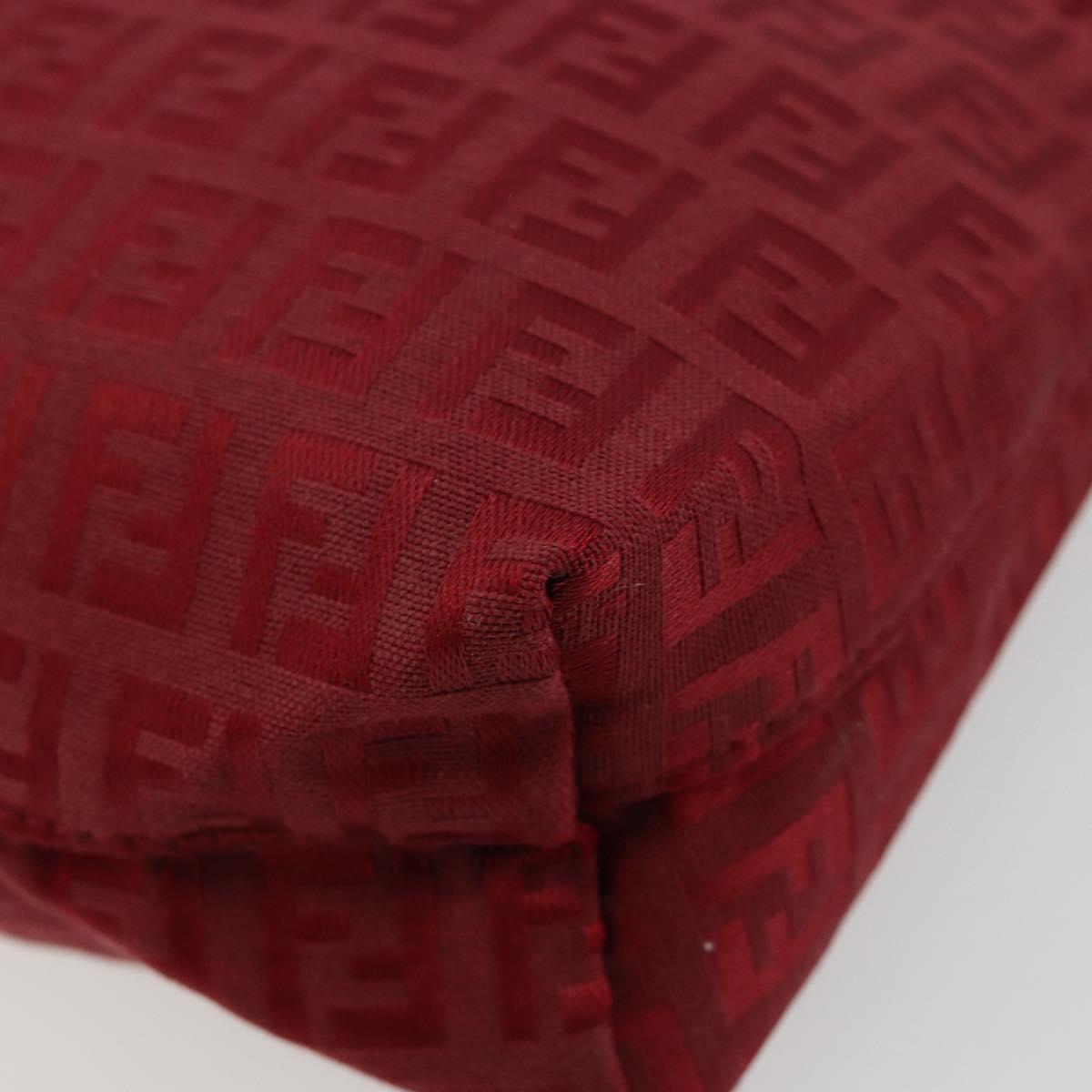 FENDI Zucchino Canvas Hand Bag Red Auth ka4514A